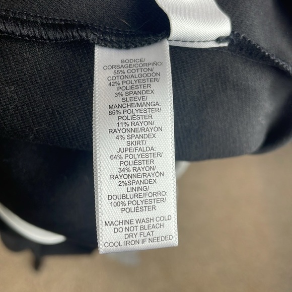 Ann Taylor LOFT Black White Gray Color Block Long Sleeve Knit Dress Sz 4 - Picture 10 of 10